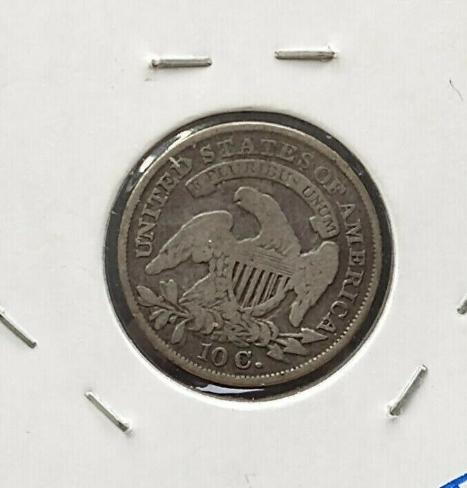 1833 Capped Bust Head Dime Coin Choice Fine / VF Circulated