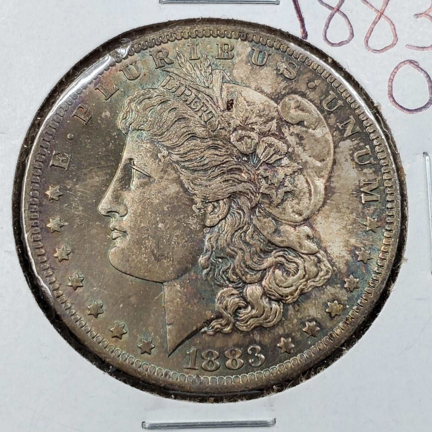 1883 O Morgan Silver Eagle Dollar Coin CHOICE AU ABOUT UNC PQ TONER TONING