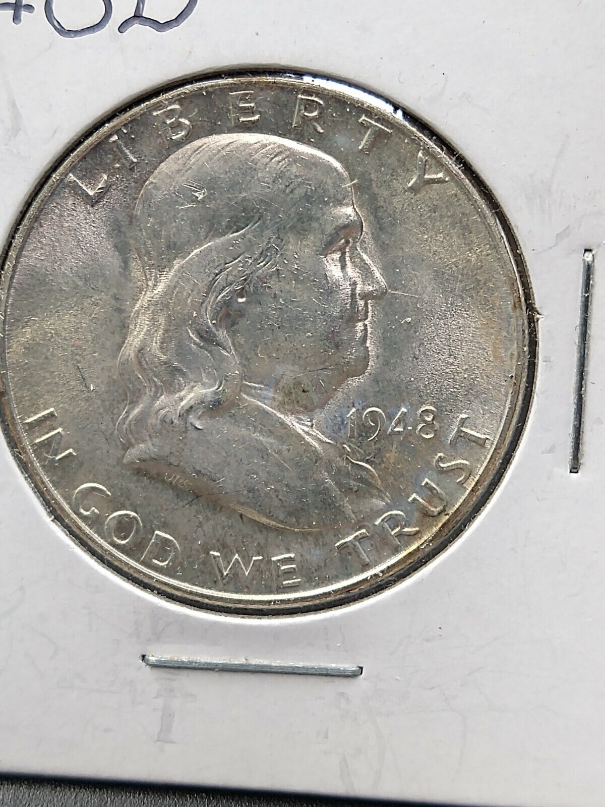 1948 D Franklin Silver 90% Half Dollar Coin AVG UNC UNCIRCULATED