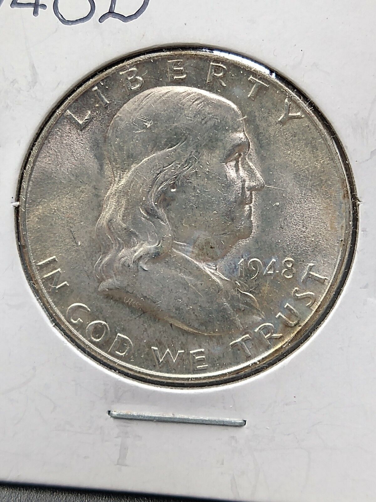 1948 D Franklin Silver 90% Half Dollar Coin AVG UNC UNCIRCULATED