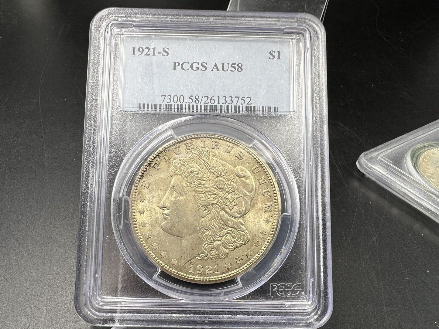 1921 S Morgan Silver Eagle Dollar Coin PCGS AU58 San Francisco 100th Anniversary