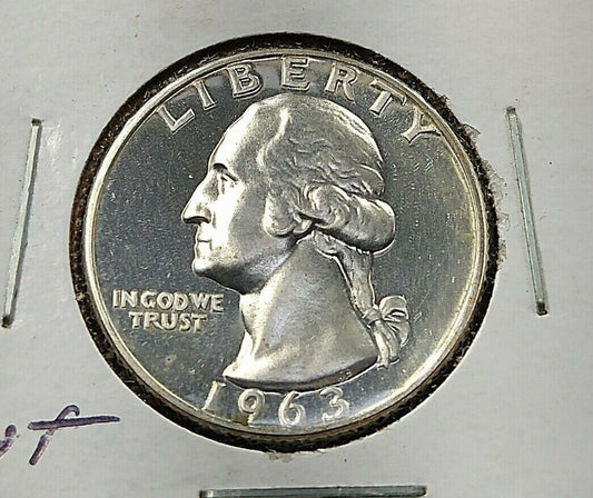 1963 P 25C Washington Quarter Silver Coin Gem Cameo Proof UNC