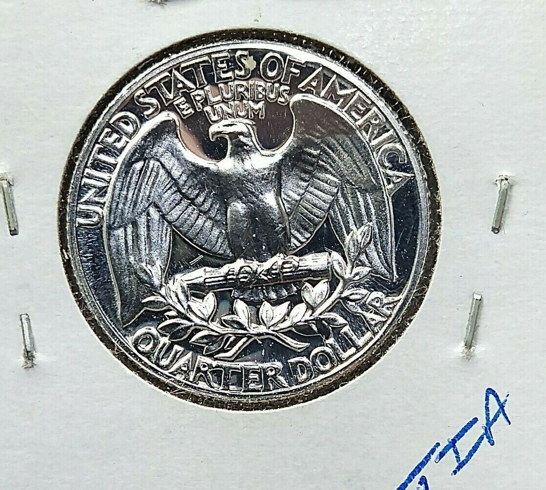 1964 P 25C Washington Quarter Silver Coin Gem Proof Cameo Lite Toning