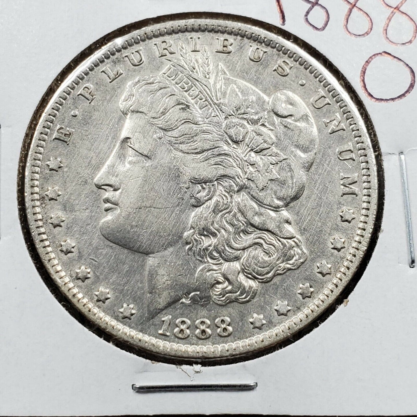 1888 O $1 Morgan Silver Eagle Dollar Coin Average AU About UNC Nice Lips