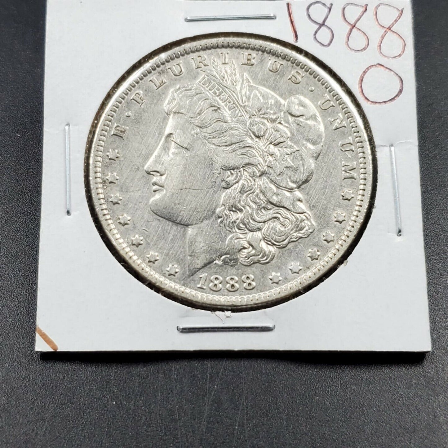 1888 O $1 Morgan Silver Eagle Dollar Coin Average AU About UNC Nice Lips