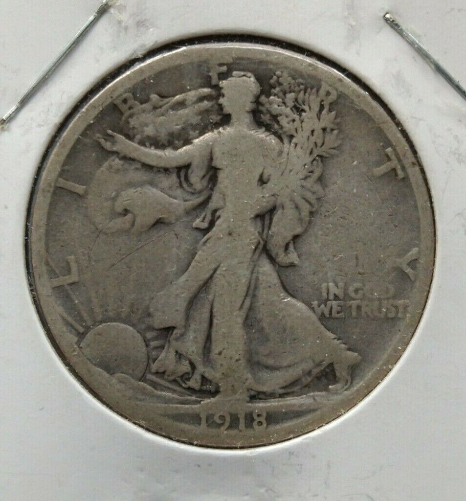 1918 S  Walking Liberty Silver Eagle Coin Choice VG VERY GOOD / FINE Circulated