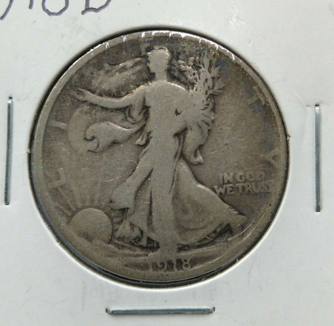 1918 D Walking Liberty Silver Eagle Coin Choice VG VERY GOOD / FINE Circulated