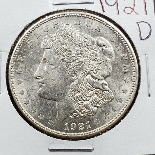 1921 D $1 Morgan Silver Dollar Coin AVG BU Uncirculated 100 Years Anniversary 2