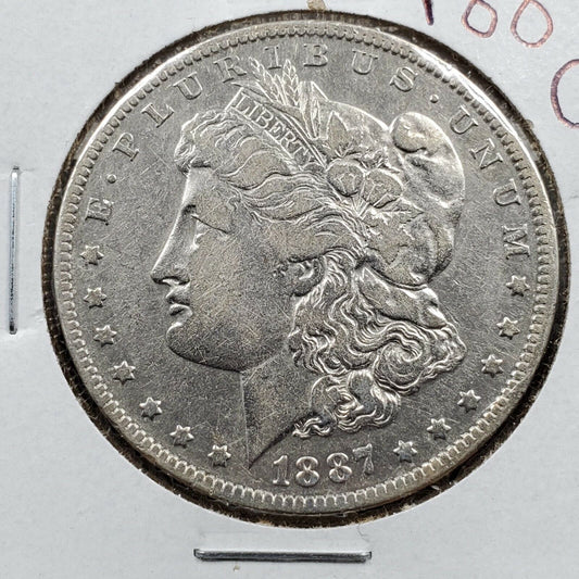 1887 O $1 Morgan Silver Eagle Dollar Coin Average EF XF Circulated