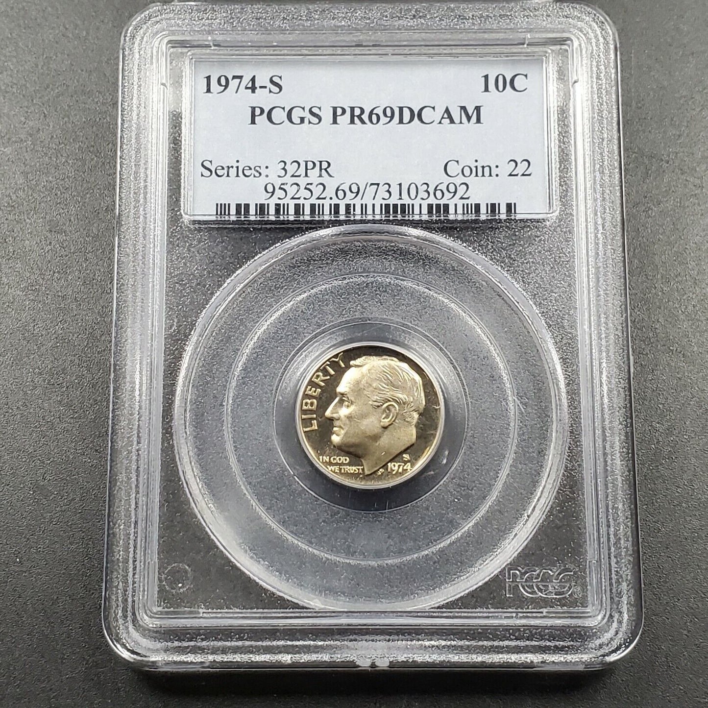 1974 S Roosevelt Proof Clad Dime Coin PCGS PR69 DCAM Combined Shipping Discounts