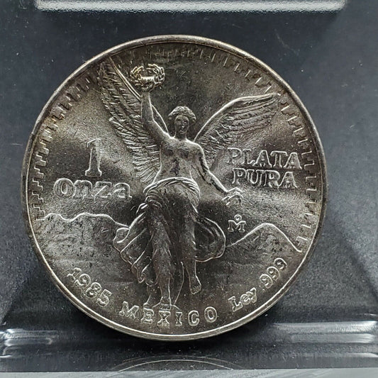 1985 Mo 1 oz Onza Mexico Libertad Gem BU UNC Ley .999 Plata Pura Neat Toning