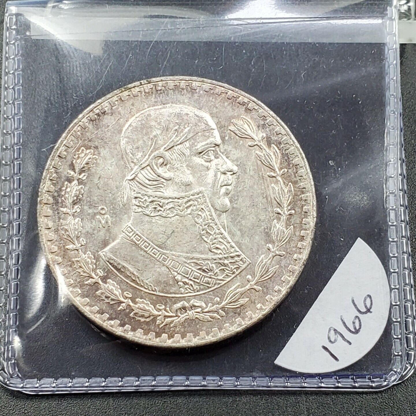 1966 Mo UN 1 Peso Coin PQ BU Uncirculated Mexico Some Toning