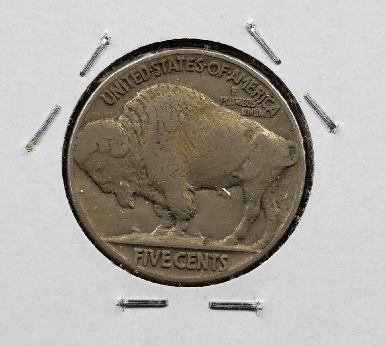 193X 5c Buffalo Indian Nickel Coin Choice VF STRUCK THRU @ DATE ERROR