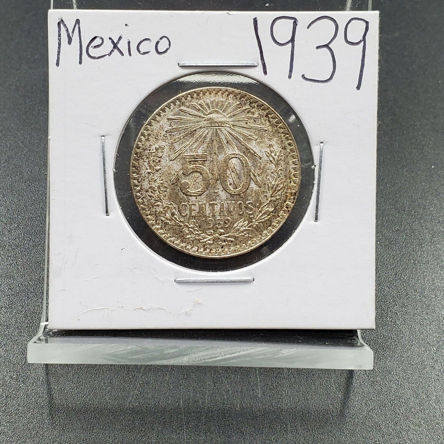 1939 Mexico 50c Fifty Centavos Silver Coin GEM BU Uncirculated Nice Toning