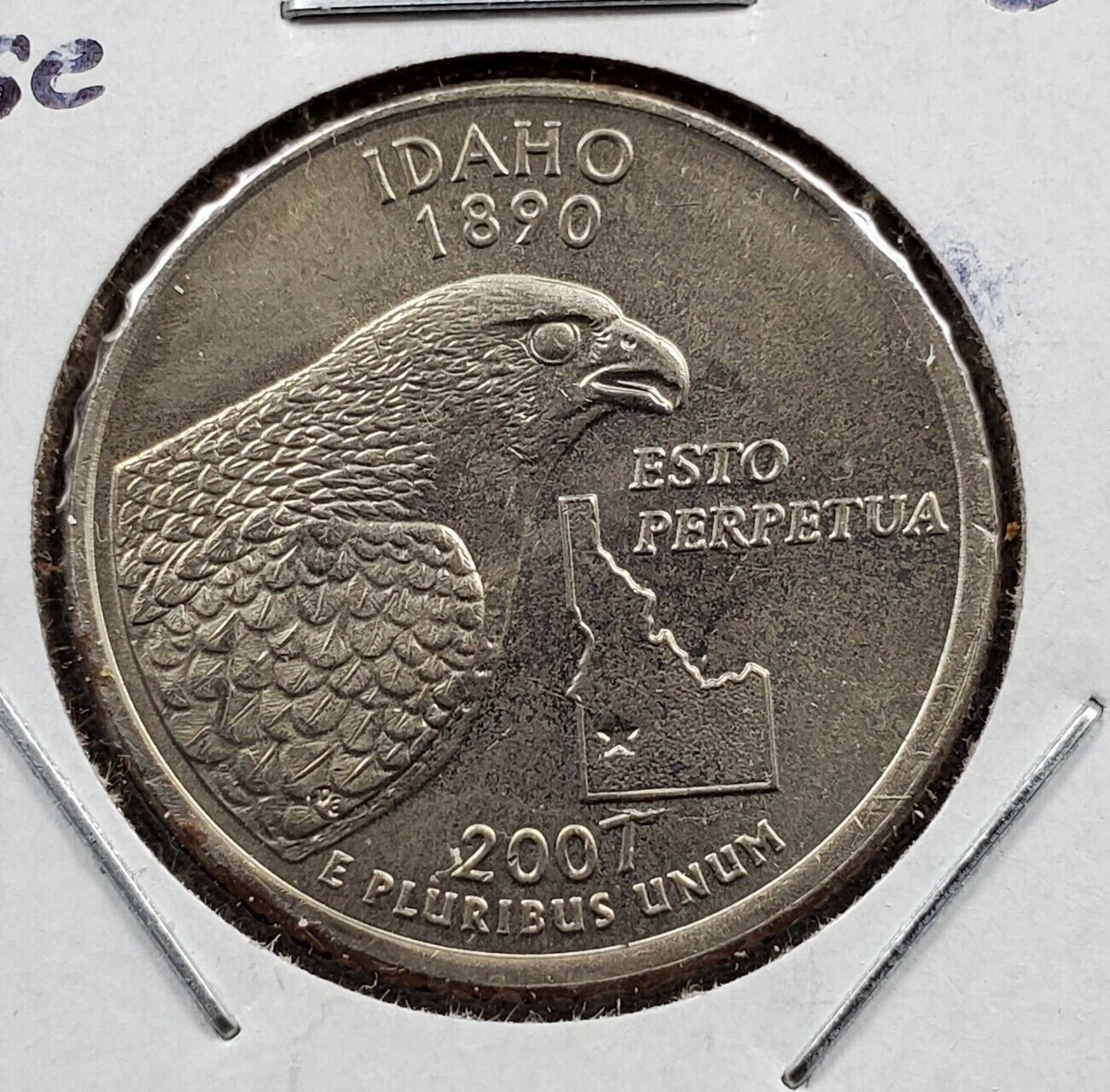 2007 Statehood State Quarter Coin Idaho UNC Struck Thru Grease Error @ BIRD 🔍