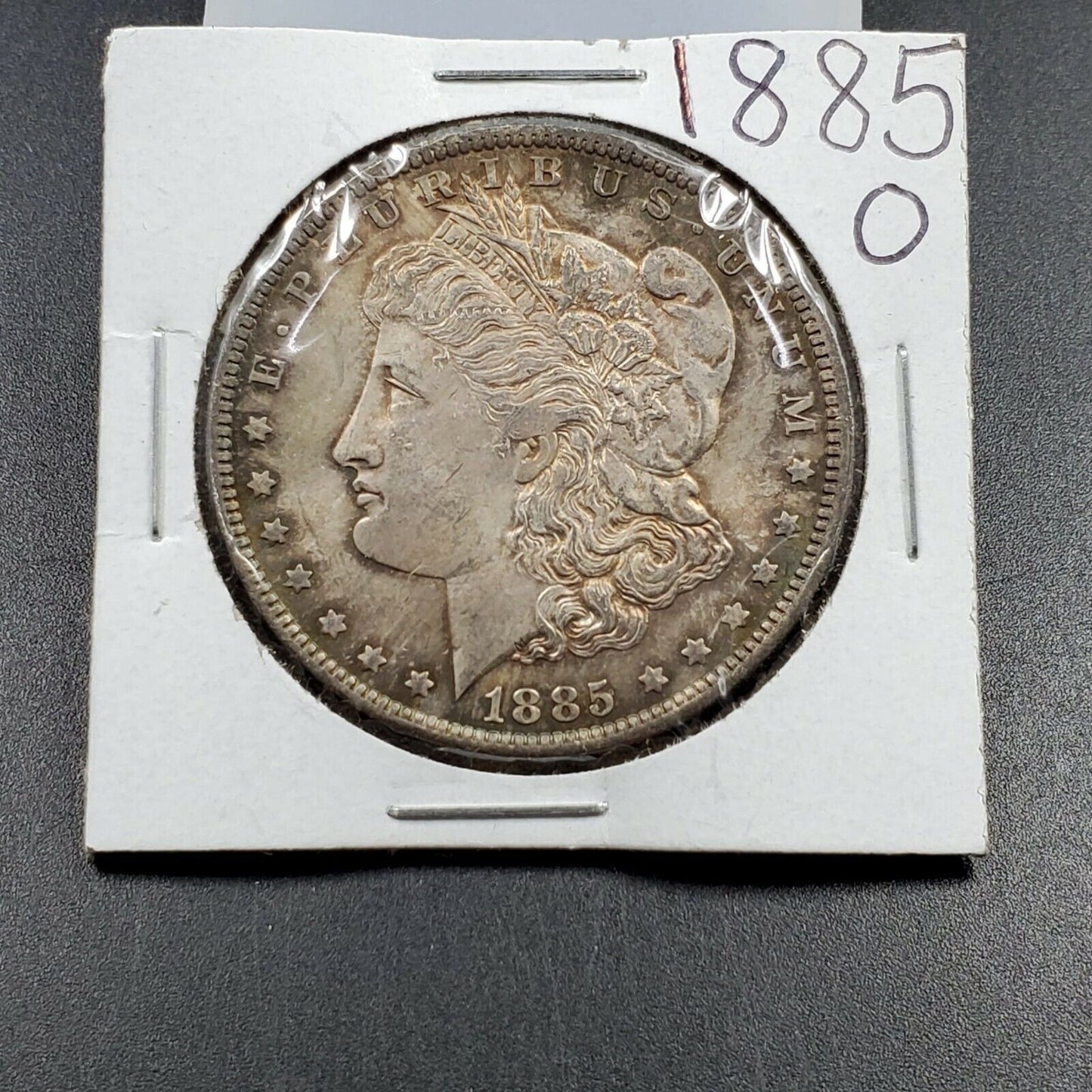 1885 O Morgan 90% Silver Eagle Dollar Coin Choice BU Uncirculated PQ Toning TONE