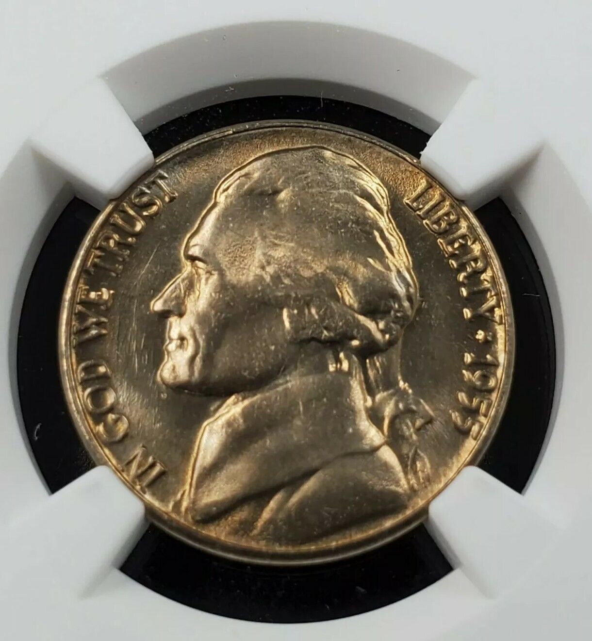 1955 D/S Jefferson Nickel Coin NEW NGC MS66 OVER MINT MARK KEY VARIETY GEM BU