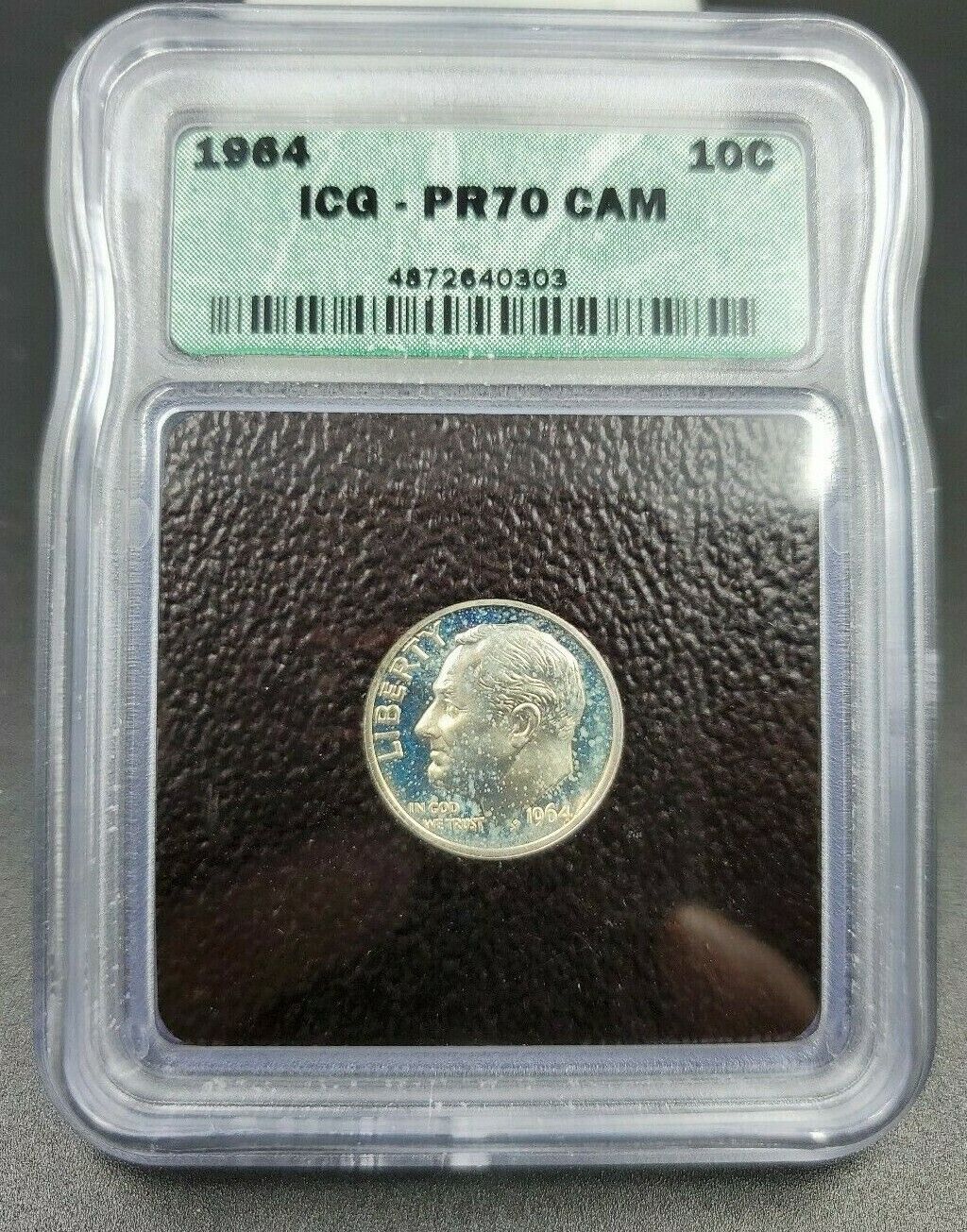 1964 P Proof Roosevelt Silver Dime ICG PR70 Cameo * Star Blue Toning Wow Coin