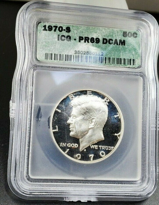 1970 S Kennedy Silver HALF DOLLAR ICG PR69 DCAM Deep Cameo Proof Gem