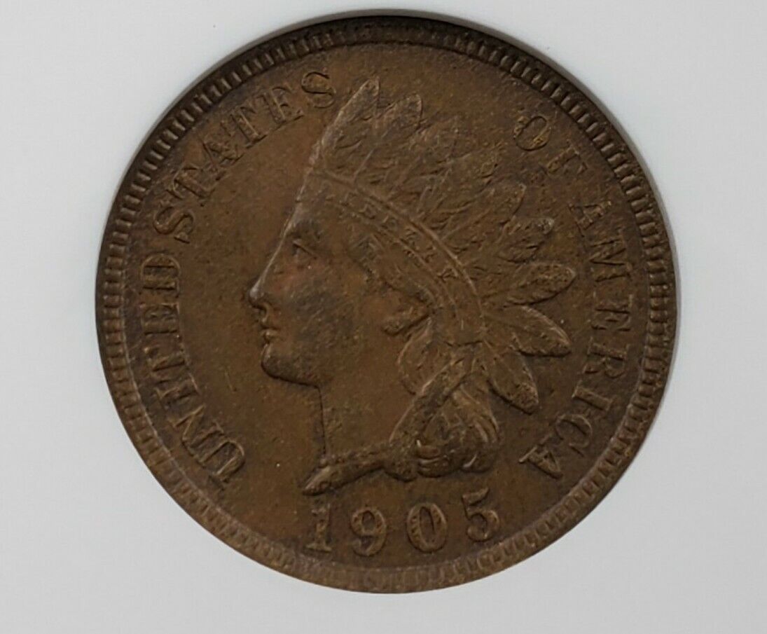 1905 Indian Cent Penny Error Variety ANACS AU58 RPD S-1 FS-301 Repunched Date