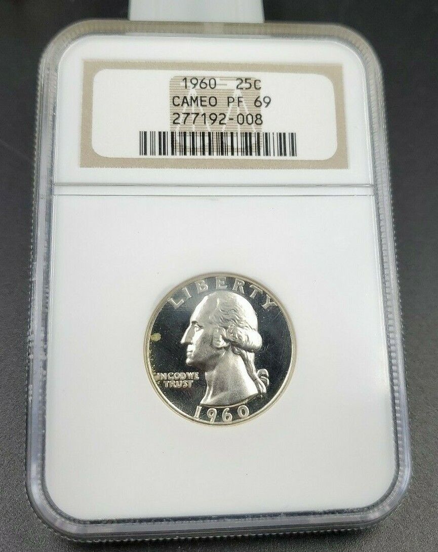 1960 P 25c Washington Silver Coin Proof Quarter NGC PF69 Cameo Brown Label Holde