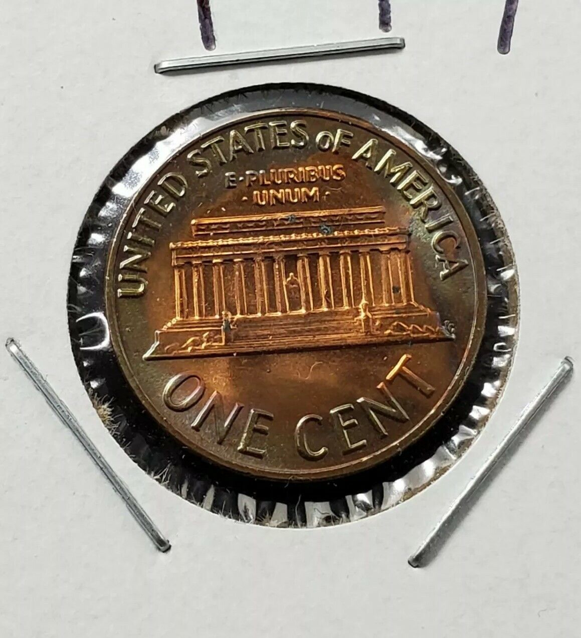 1970 s Lincoln Memorial Cent GEM BU Key Variety Small Date PQ * TONING REVERSE