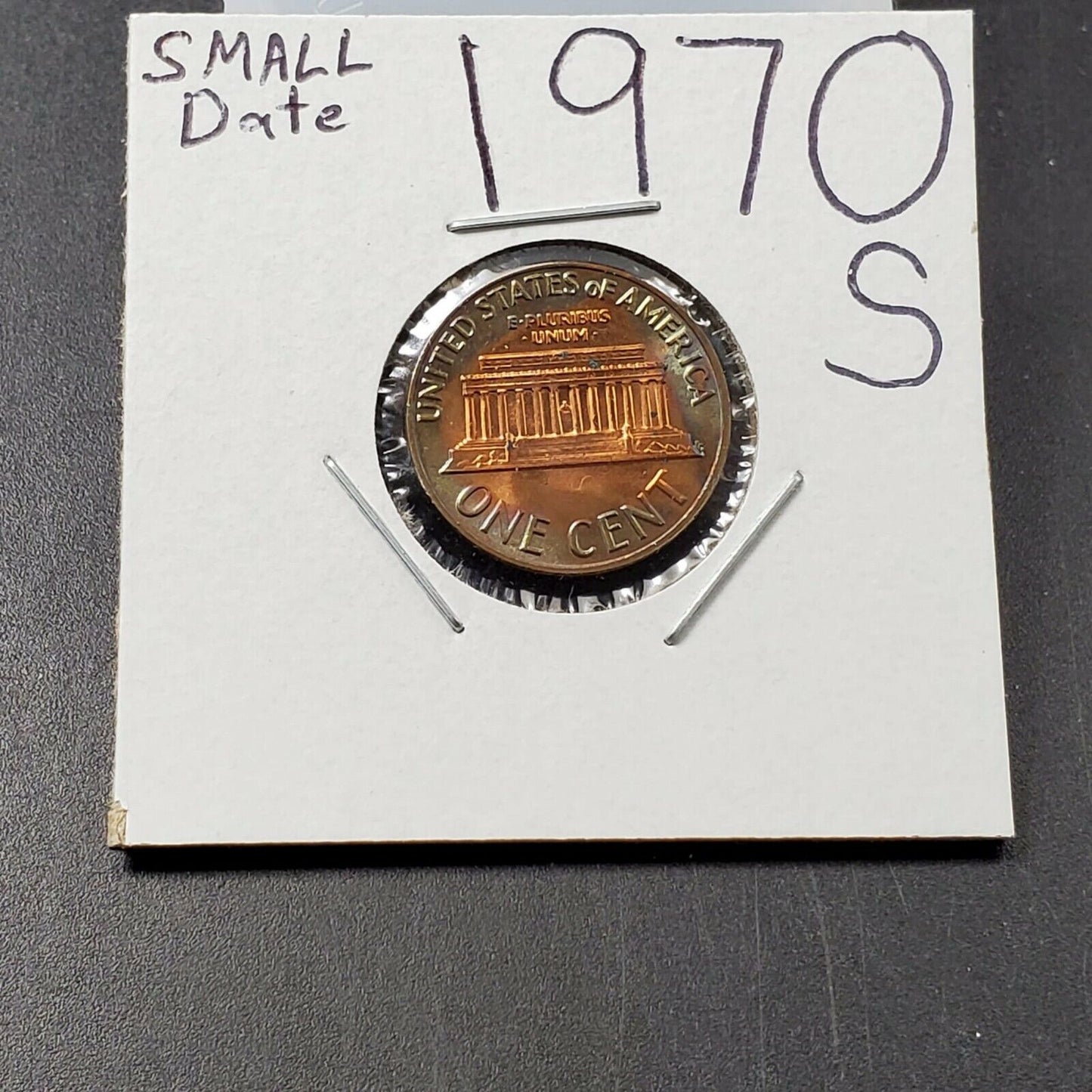 1970 s Lincoln Memorial Cent GEM BU Key Variety Small Date PQ * TONING REVERSE