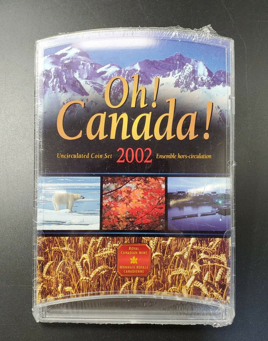 2002 Oh! Canada! Royal Canadian Mint Uncirculated Coin Set 7 Coins OGP CD PACK