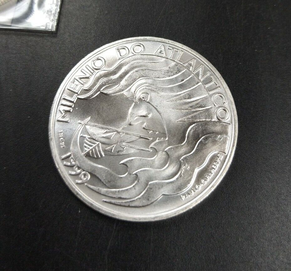1999 1000 ESCUDOS Portugal Lisbon Expo Silver Coin MILÉNIO DO ATLÂNTICO GEM BU