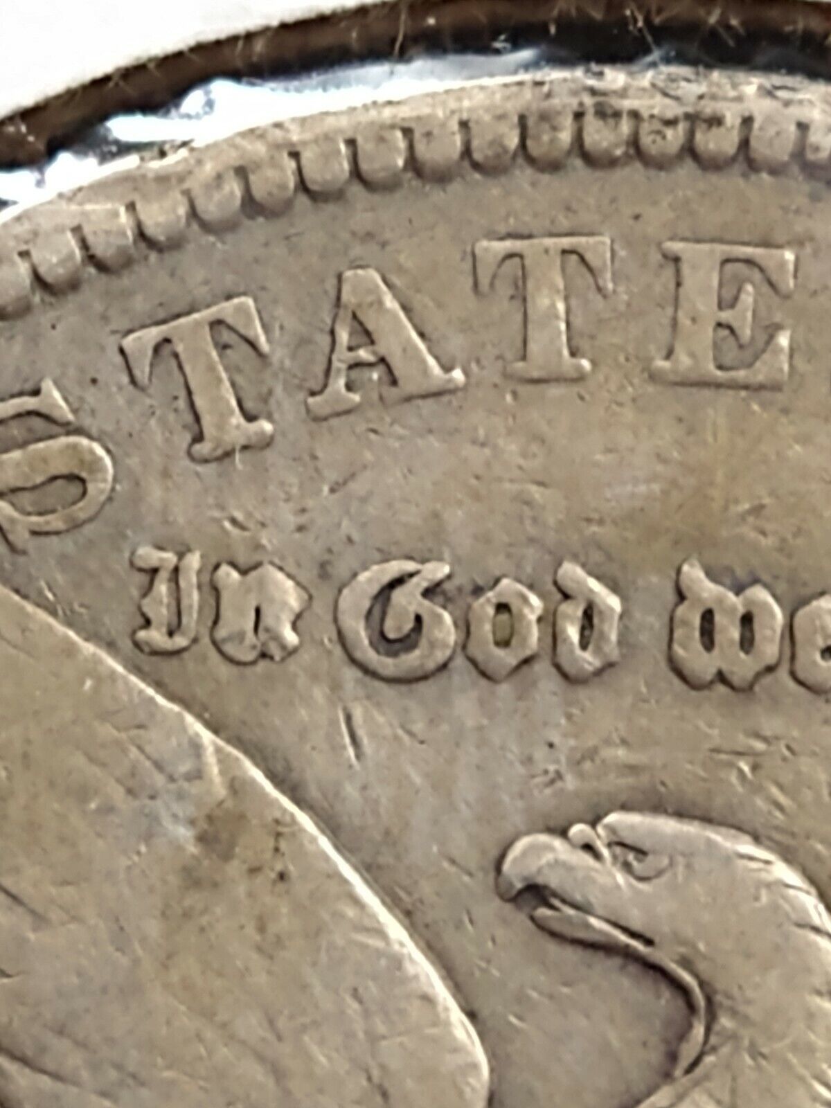 1902 P Morgan Silver Eagle Dollar Coin FINE  Circ Die Chips reverse motto VAM