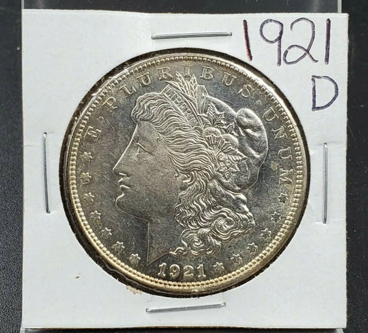 1921 D $1 Morgan Silver Dollar Coin Average Uncirculated 100 Year Anniversary