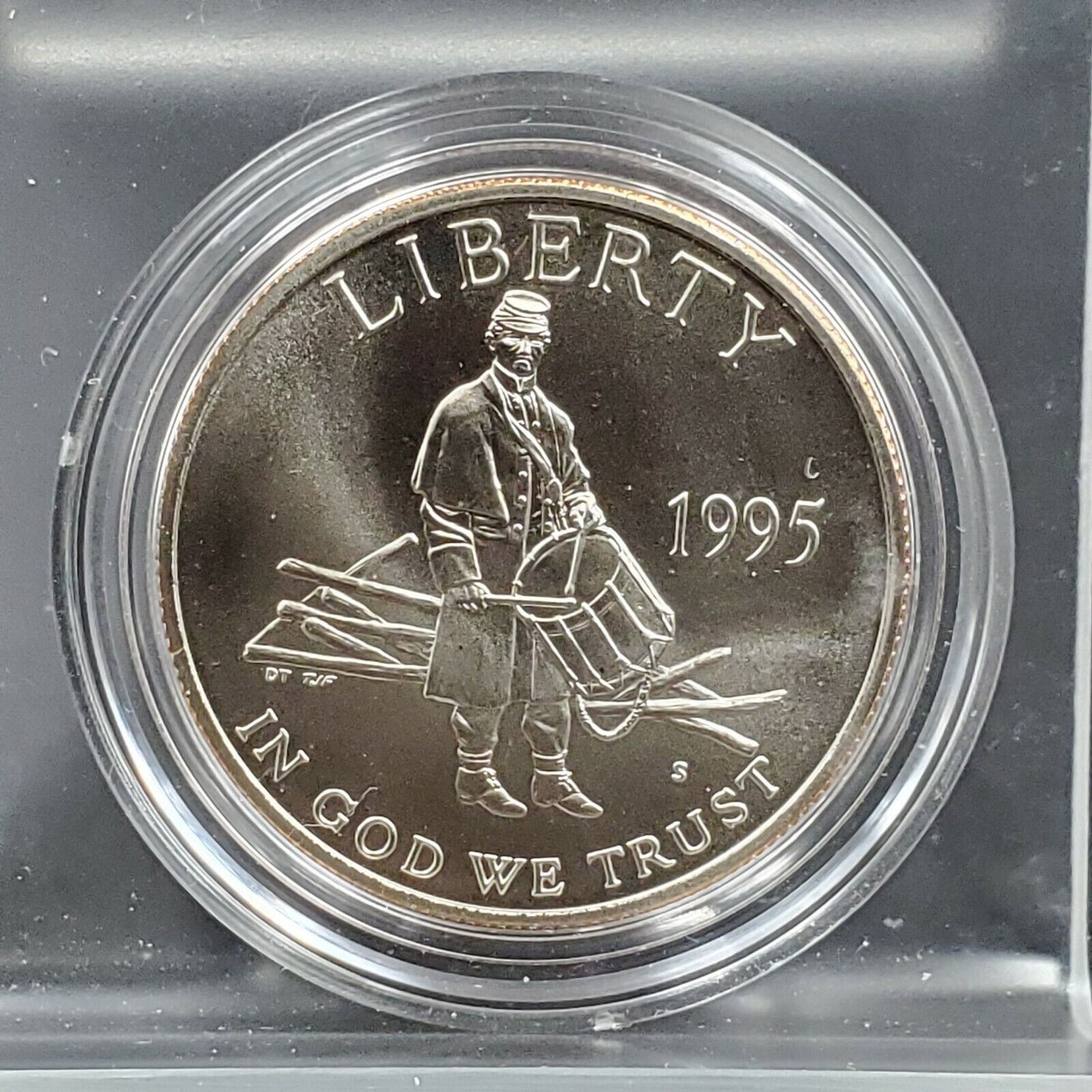 1995 S US CIVIL WAR Commemorative BUSINESS BU Half Dollar Coin In Capsule CLAD