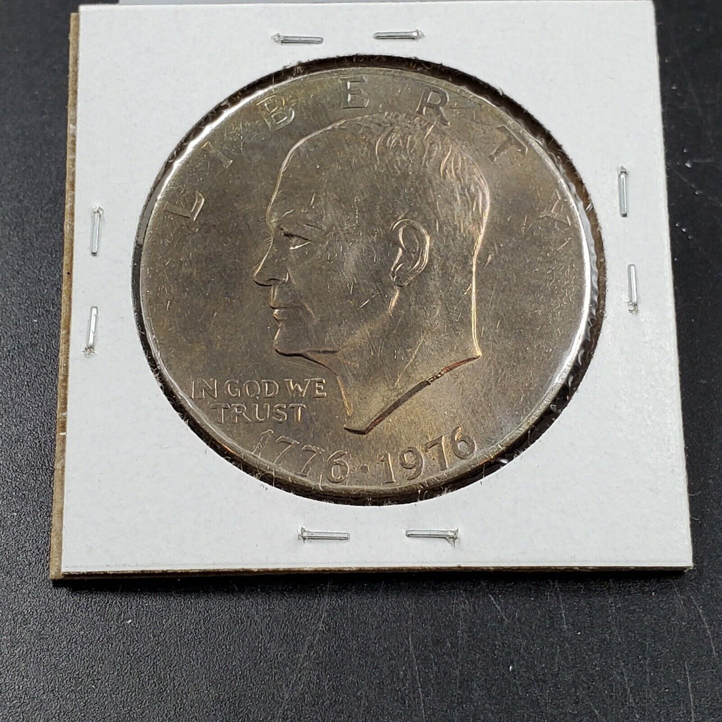1976 P Type 2 Ike Eisenhower Clad Dollar Coin CH / GEM BU UNC PQ TONING Reverse