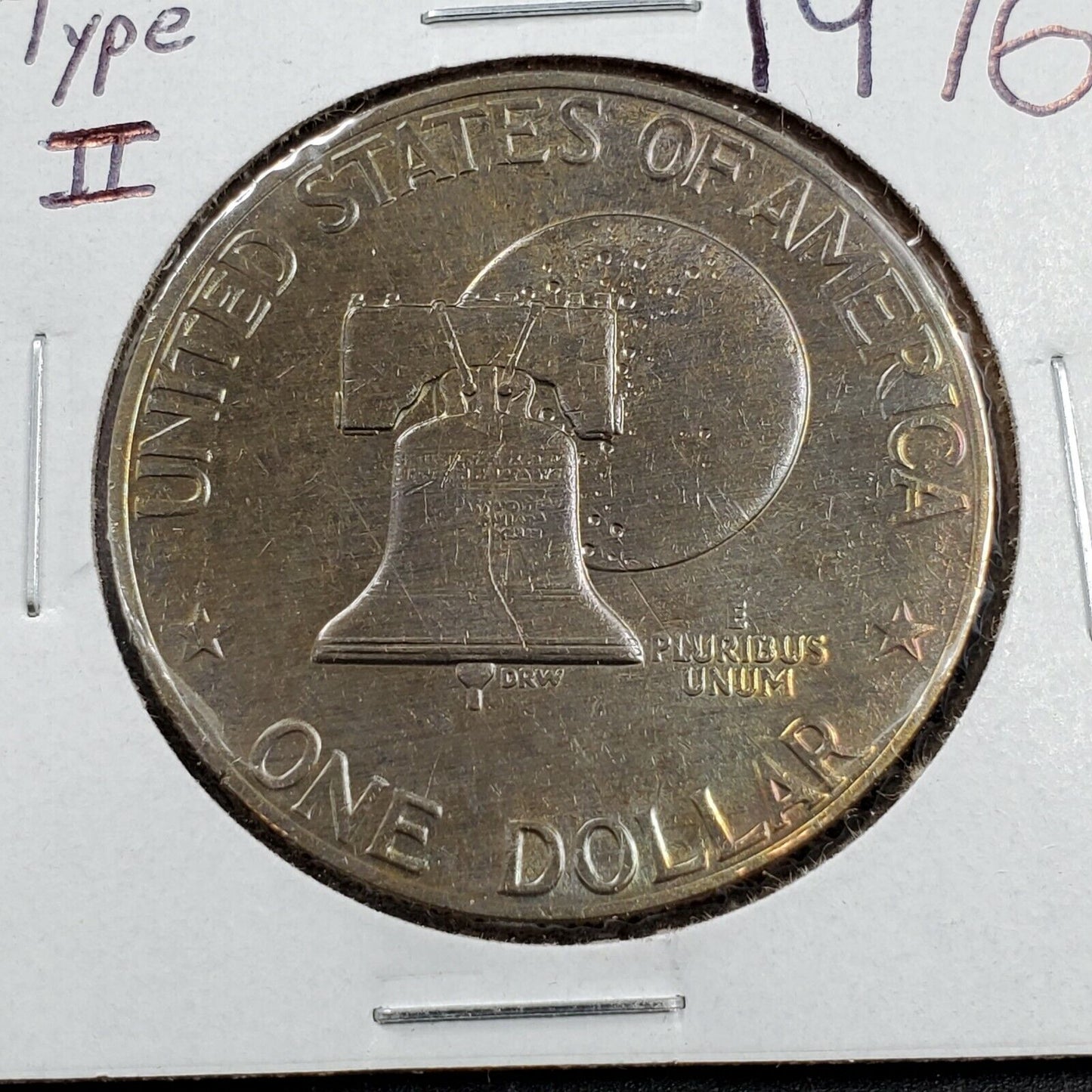 1976 P Type 2 Ike Eisenhower Clad Dollar Coin AU / UNC Neat Toning Toner
