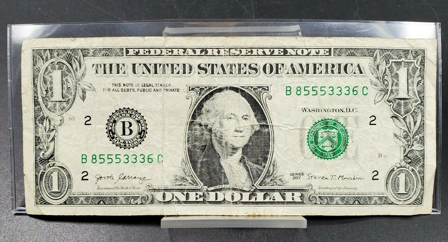 2017 FRN Federal Reserve Note US Currency Bill TRIPLE-TRIPLE REPEAT SERIAL