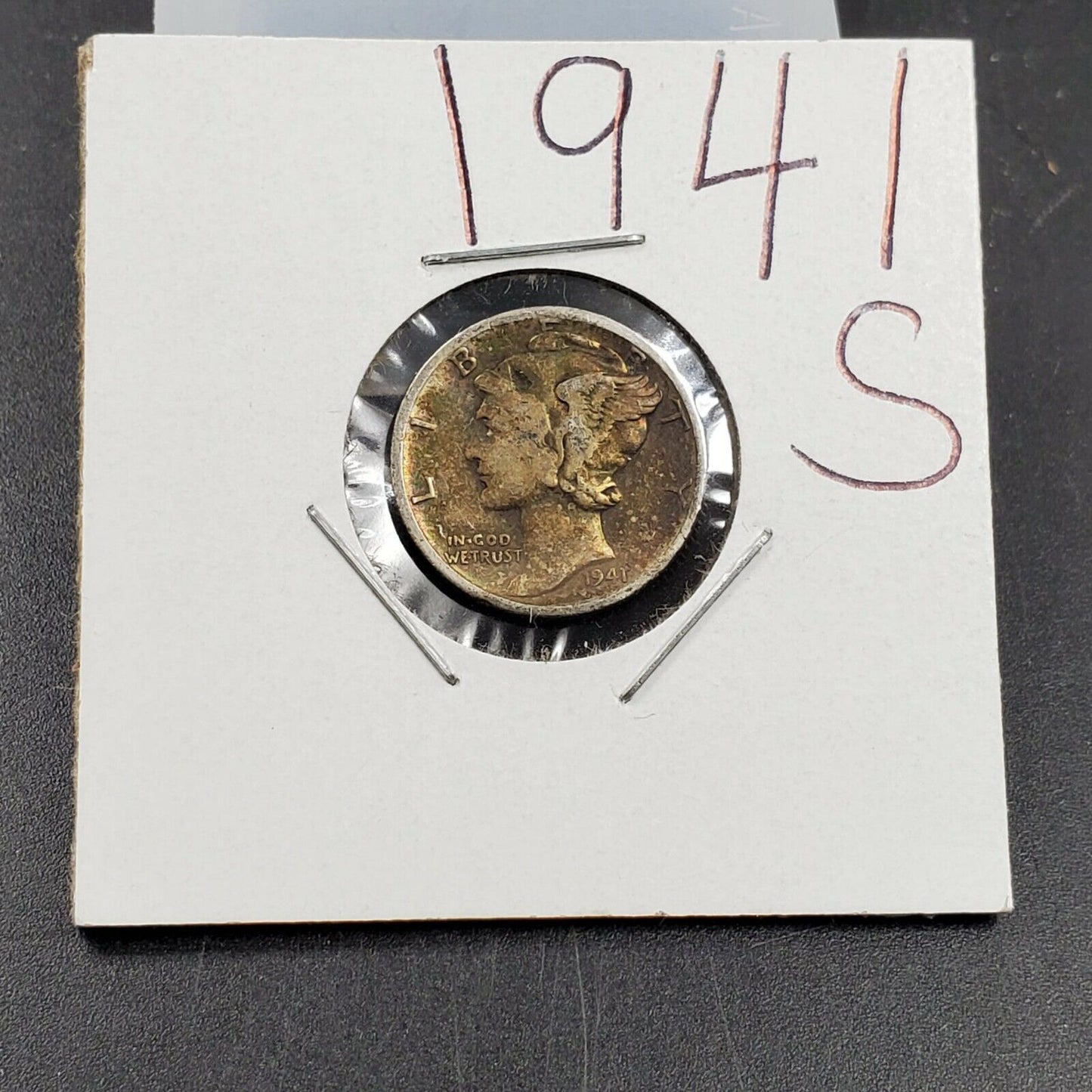 1941 S Mercury Silver Dime Coin Choice VF Very Fine Nice Toning Toner WW2 ERA