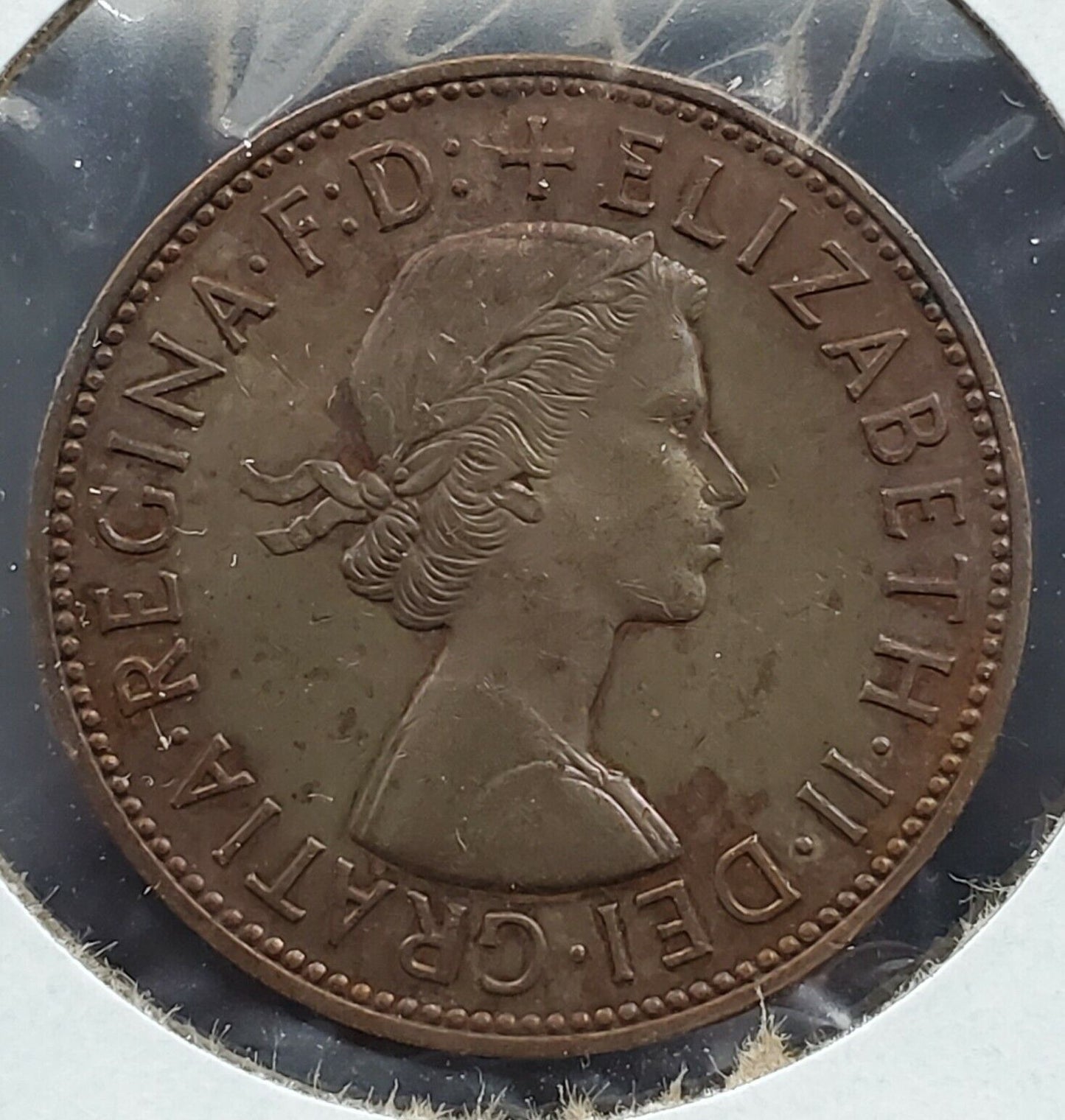 Great Britain 1 Penny 1964 Coin AU About UNC Neat Toning Toner