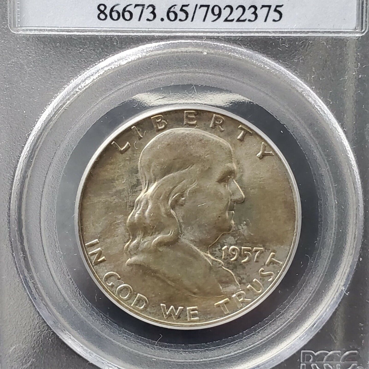 1957 D Franklin Silver Half Dollar Coin PCGS MS65 FBL NICE COIN DEEP STRIKE