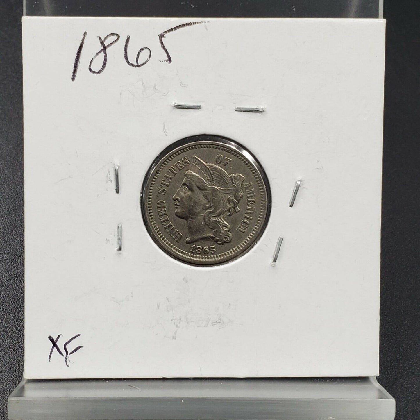 1865 3c Liberty Three Cent Nickel Coin Choice EF XF Extra Fine Estate Money Lot