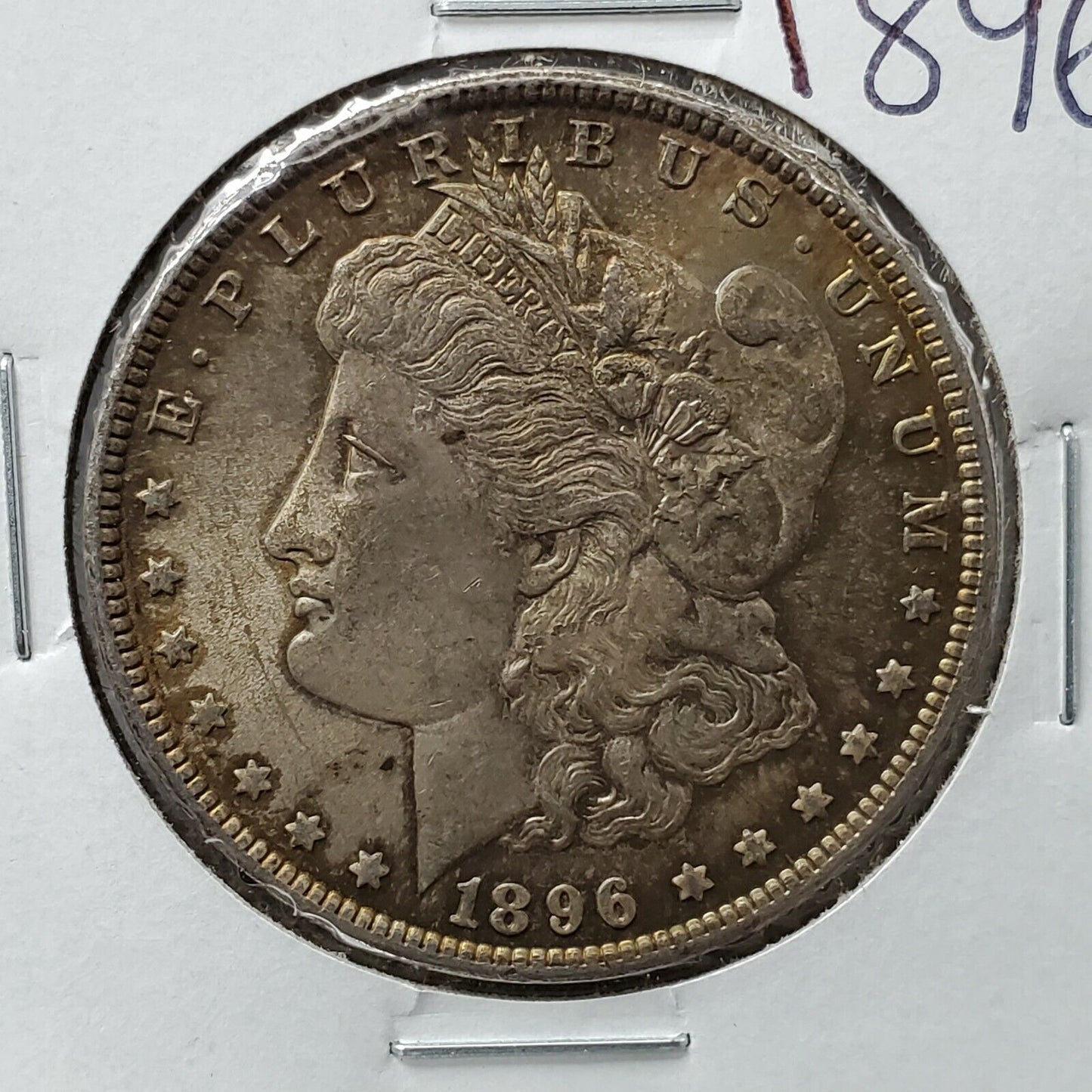 1896 P Morgan Silver Eagle Dollar Coin BU Unc 125 Years Anniversary NICE TONING