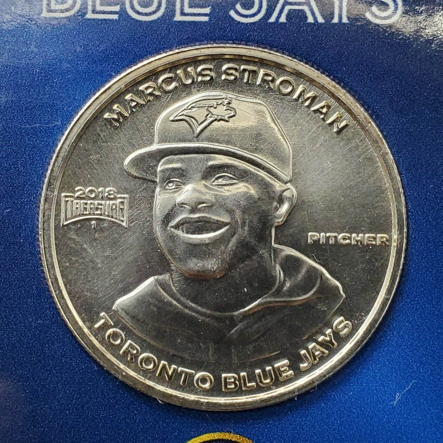 2018 Toronto Blue Jays Marcus Stroman 1 oz Silver Collectible Baseball Card Coin