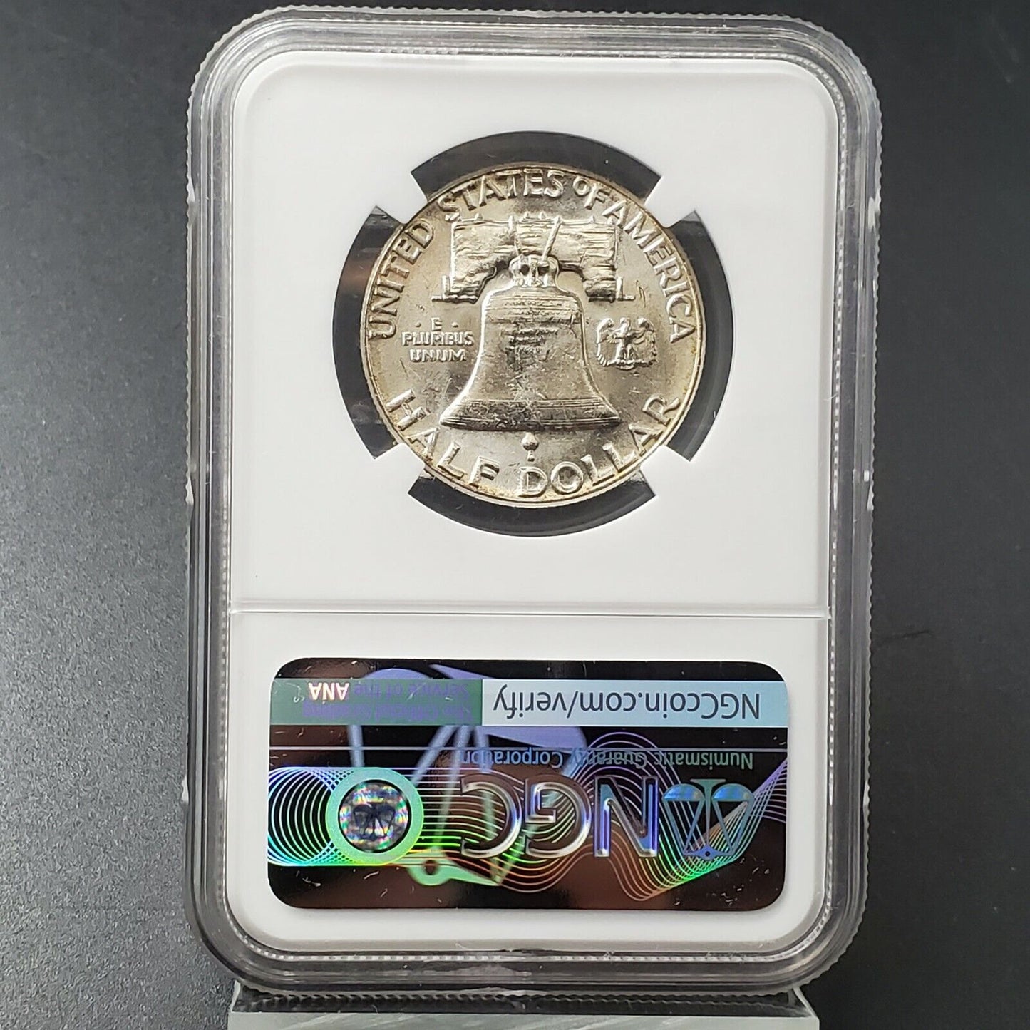 1963 p Franklin Silver Half Dollar Coin NGC MS64 CH BU PQ Neat Toning Toner OBV