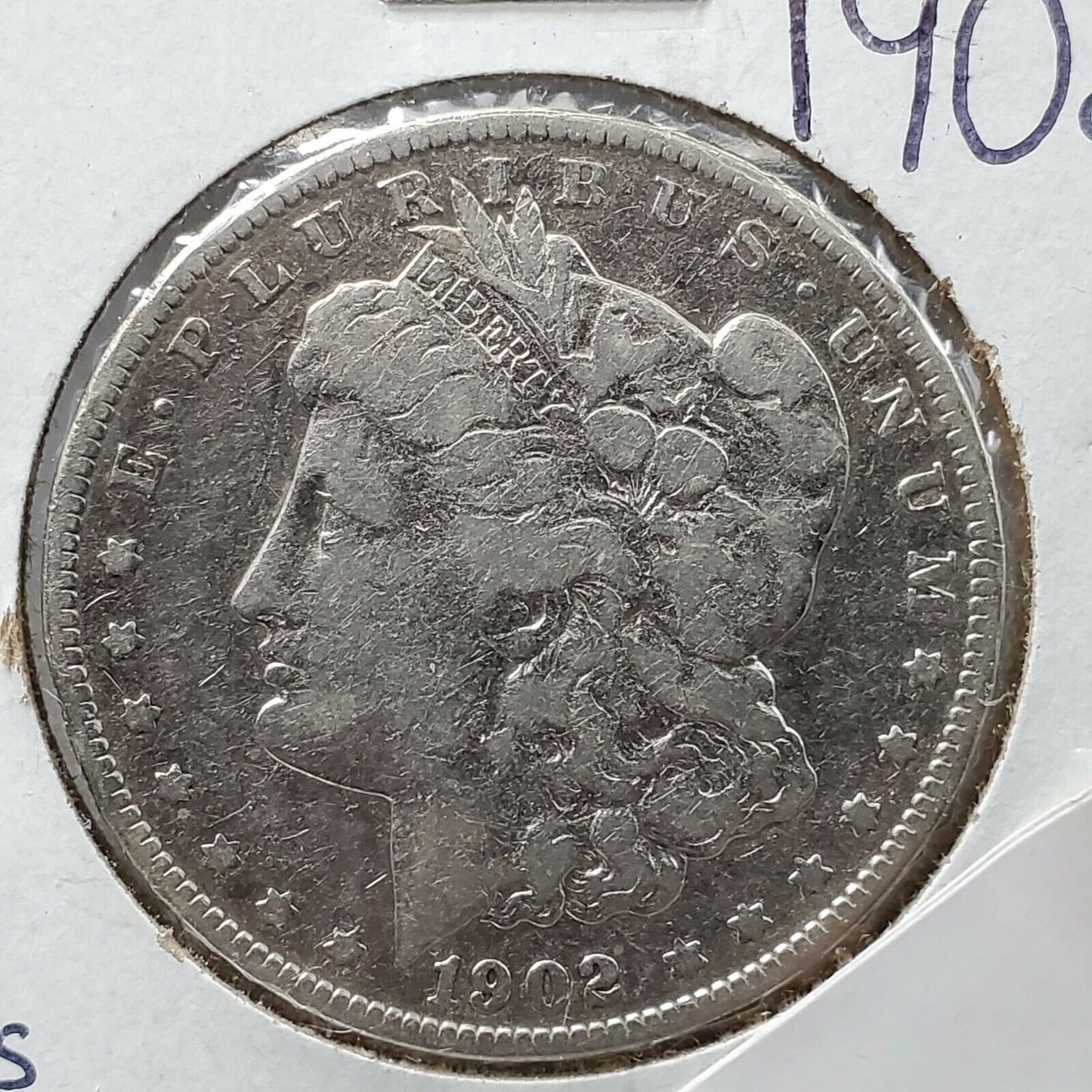 1902 P $1 Morgan Silver Eagle Dollar Coin VF DETAILS SHINY Philadelphia