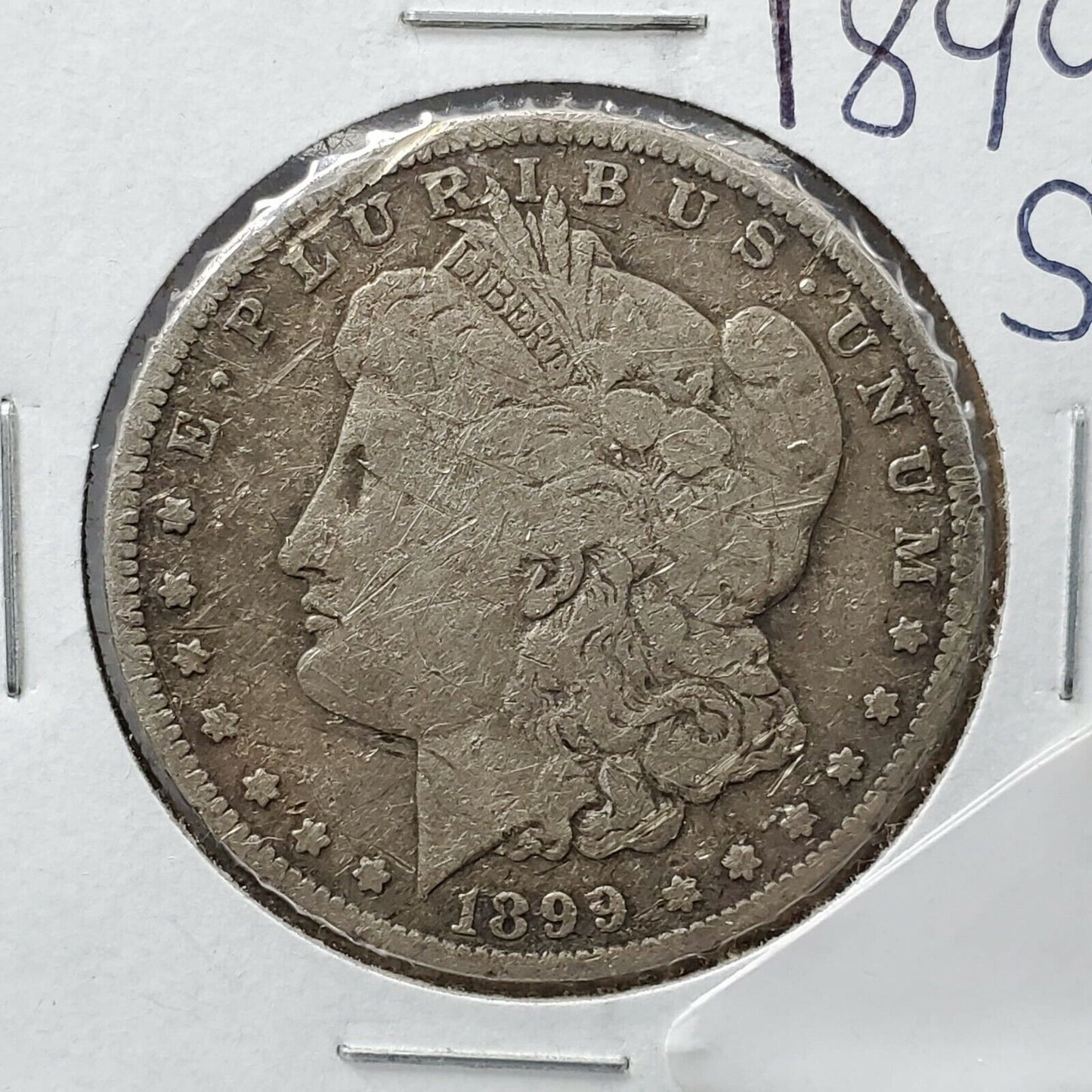 1899 S $1 Morgan Silver Eagle Dollar Coin Choice VG Very Good / Fine detail