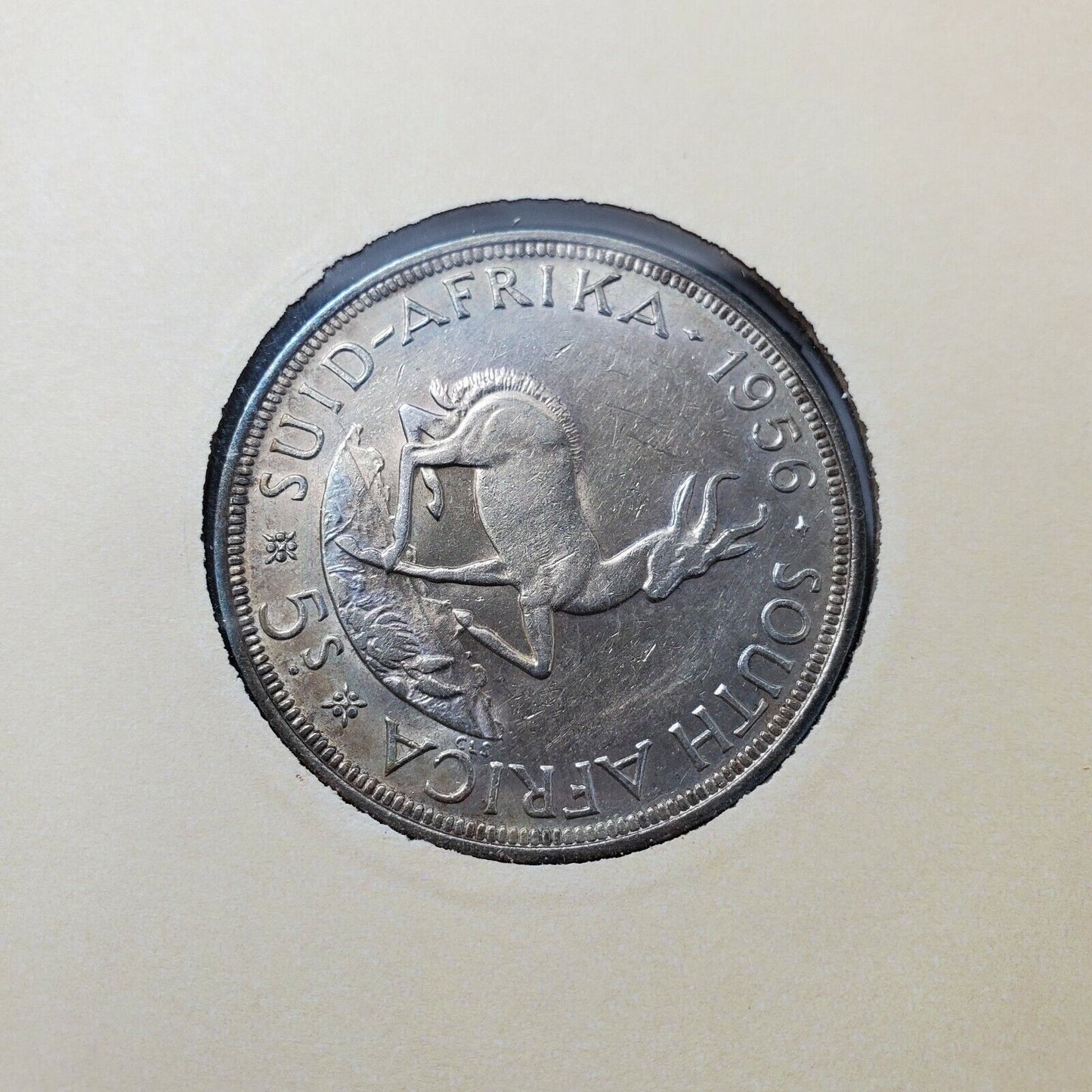 1956 South Africa 5 Shilling American Historical Society Silver Dollars of World