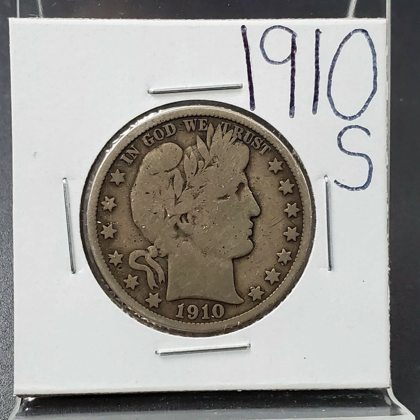 1910 S 50C Barber Silver Eagle HALF DOLLAR Coin Choice Fine Practically VF Nice