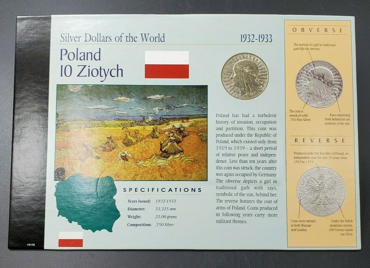 1932 Poland 10 Złotych Y# 22 Silver Coin XF / AU Toner American Historic Society