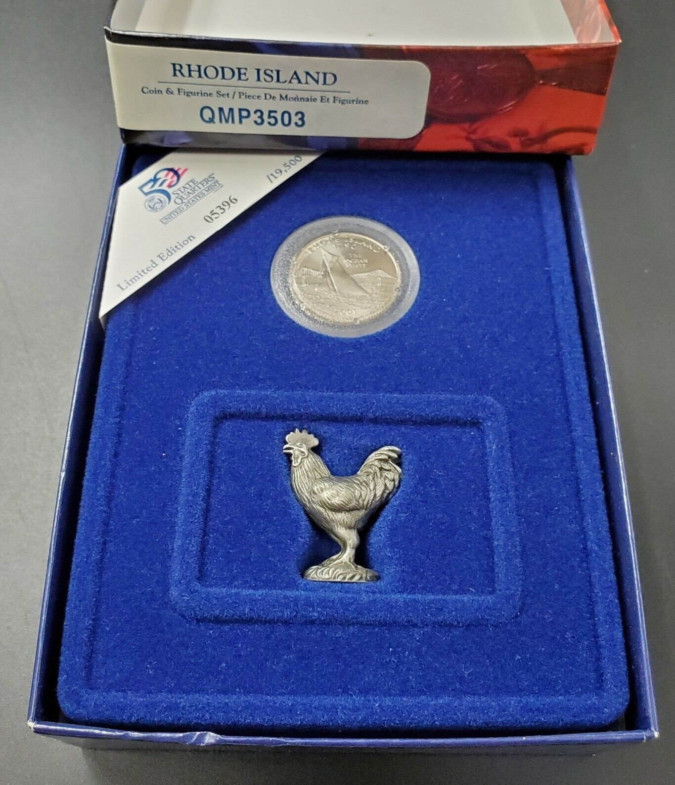 American Spirit Collection HALLMARK - Coin and Figurine 4 Sets Lot - RI NH NC VA