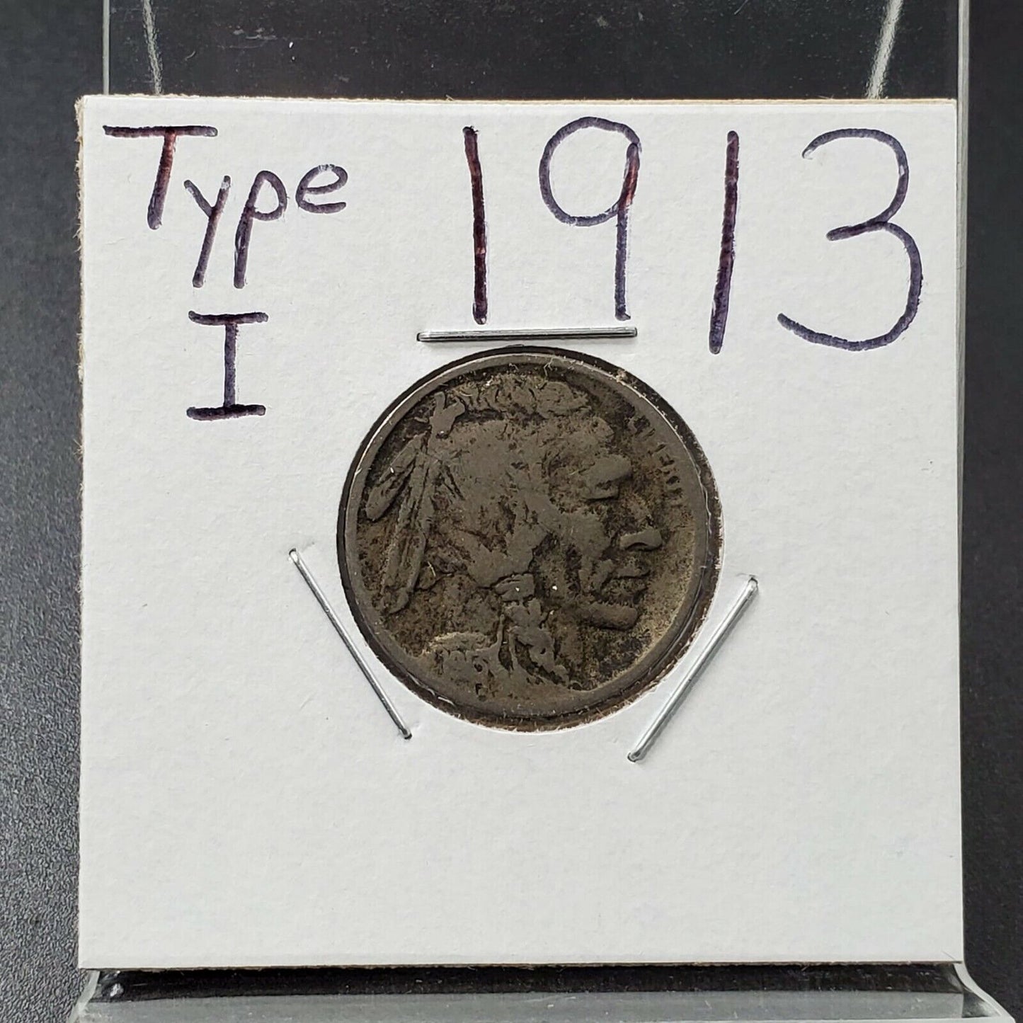 1913 P Type 1 Buffalo Indian Head Nickel Coin G / VG Detail ED