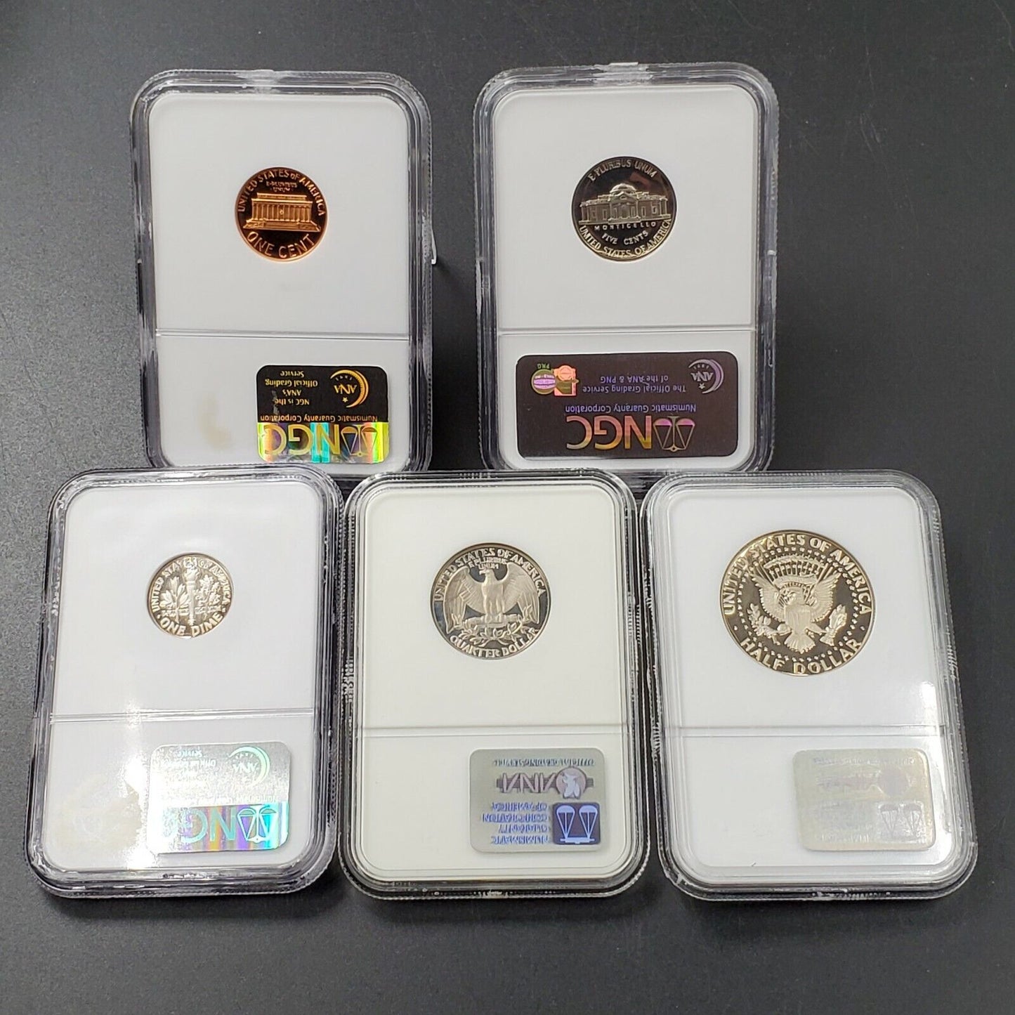 1984 S 5 Coin NGC Graded US Proof UCAM Ultra Cameo Proof Set PF69 & PF68